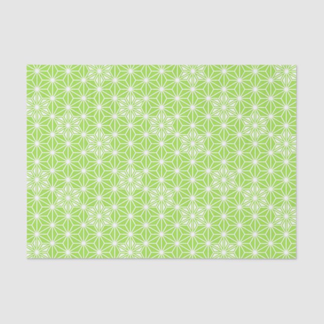 Japanese Asanoha pattern - light lime green Tissue Paper (Front)