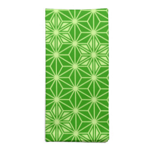 Japanese Asanoha pattern - lime green Cloth Napkin