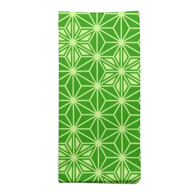 Japanese Asanoha pattern - lime green Cloth Napkin (Folded)