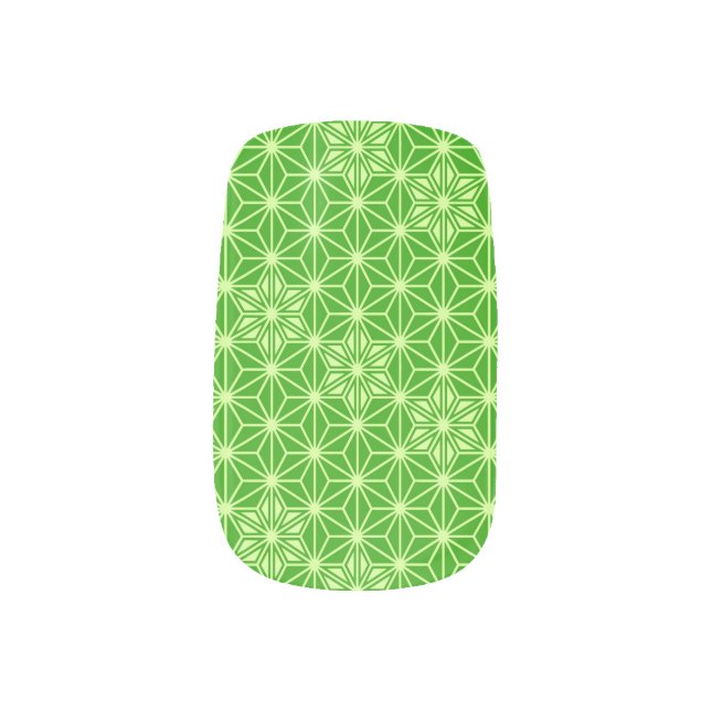 Japanese Asanoha pattern - lime green Minx Nail Wraps (Left Thumb)