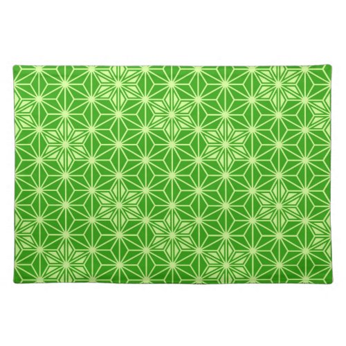 Japanese Asanoha pattern _ lime green Placemat