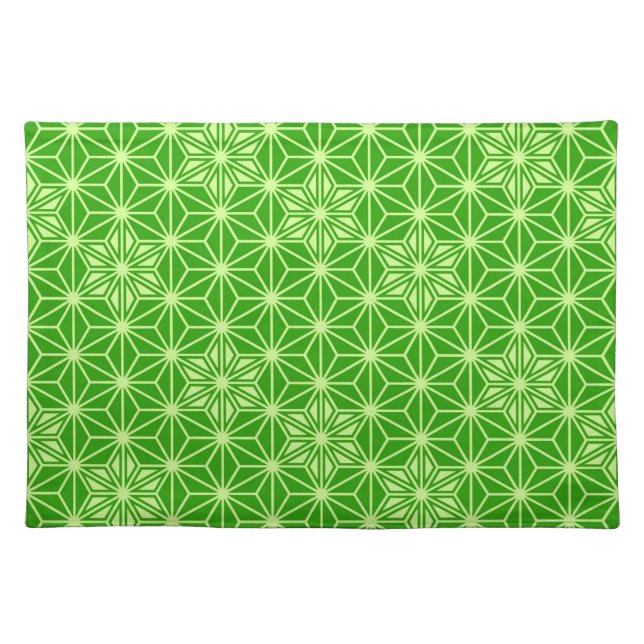 Japanese Asanoha pattern - lime green Placemat (Front)