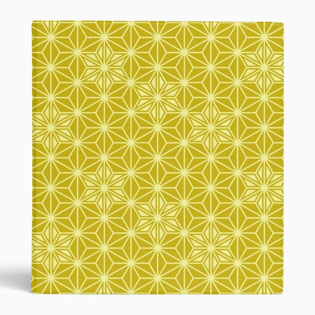 Japanese Asanoha pattern - mustard gold Binder (Front)