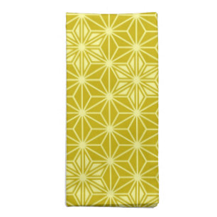 Japanese Asanoha pattern - mustard gold Cloth Napkin