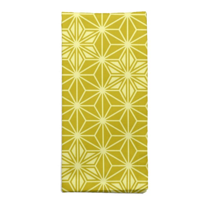 Japanese Asanoha pattern - mustard gold Cloth Napkin (Folded)