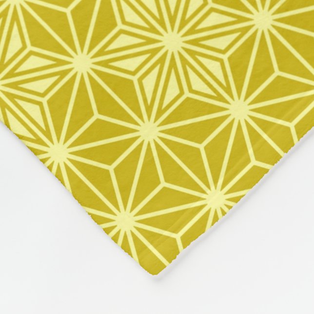 Japanese Asanoha pattern - mustard gold Fleece Blanket (Corner)