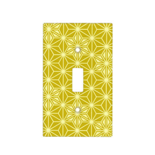 Japanese Asanoha Pattern, Mustard Gold Light Switch Cover