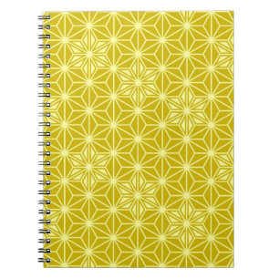 Japanese Asanoha pattern - mustard gold Notebook