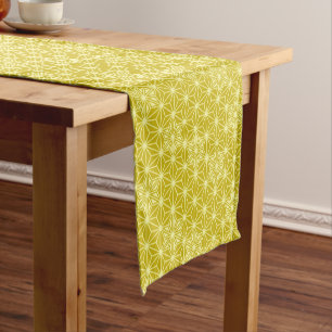 Japanese Asanoha pattern, Mustard Gold Short Table Runner