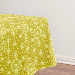 Japanese Asanoha pattern - mustard gold Tablecloth