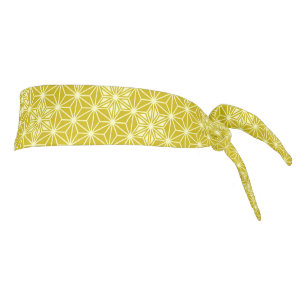 Japanese Asanoha pattern - mustard gold Tie Headband