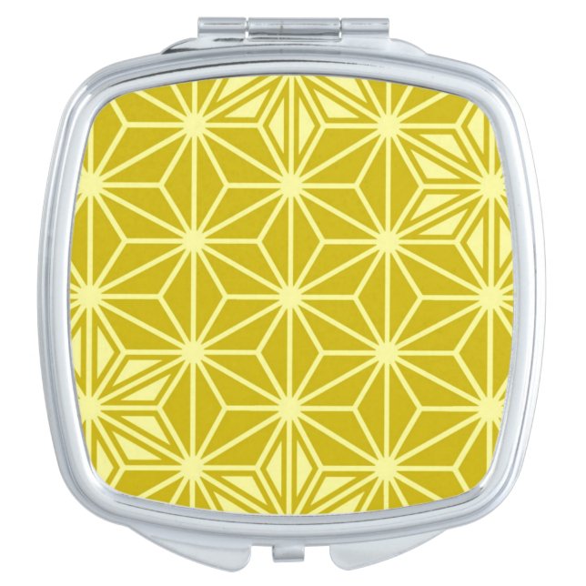Japanese Asanoha pattern - mustard gold Vanity Mirror (Front)