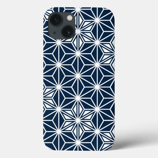 Japanese Asanoha pattern - navy blue Case-Mate iPhone Case (Back)