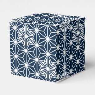 Japanese Asanoha pattern - navy blue Favor Boxes