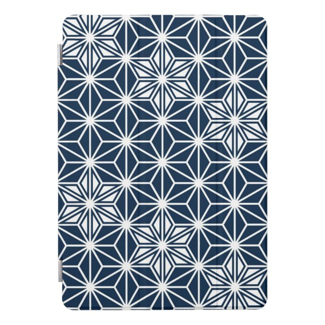 Japanese Asanoha pattern - navy blue iPad Pro Cover (Front)