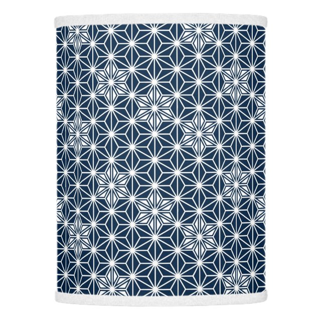Japanese Asanoha pattern - navy blue Lamp Shade (Front)