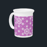 Japanese Asanoha pattern - orchid Beverage Pitcher<br><div class="desc">The traditional Japanese Asanoha,  or star pattern in orchid / violet outlined in white</div>