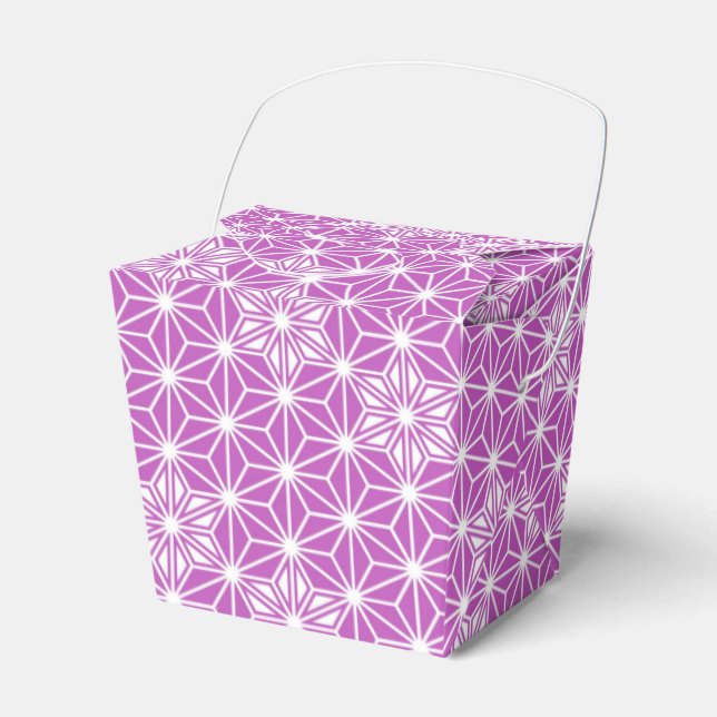 Japanese Asanoha pattern - orchid Favor Boxes (Front Side)