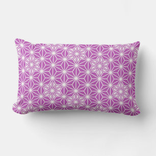 Japanese Asanoha pattern - orchid Lumbar Pillow