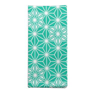 Japanese Asanoha pattern - peacock blue Napkin