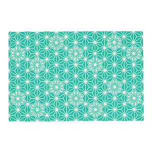 Japanese Asanoha pattern - peacock blue Placemat