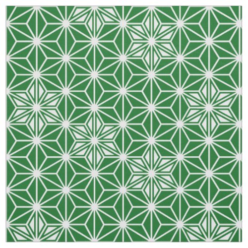 Japanese Asanoha pattern _ pine green Fabric