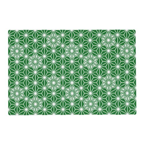 Japanese Asanoha pattern _ pine green Placemat