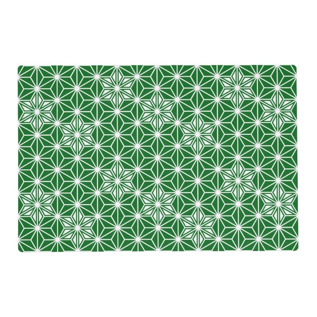 Japanese Asanoha pattern - pine green Placemat (Front)