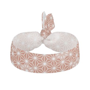 Japanese Asanoha Pattern - Terracotta Elastic Hair Tie by Floridity at Zazzle