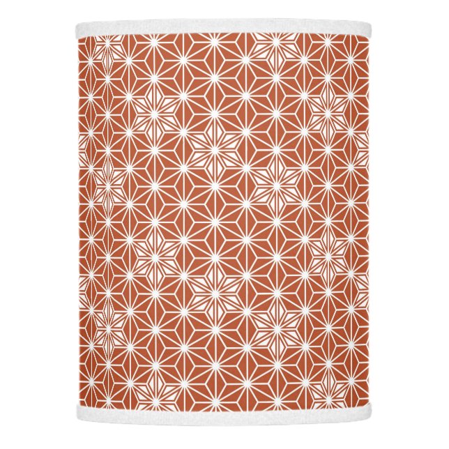 Japanese Asanoha pattern - terracotta Lamp Shade (Front)
