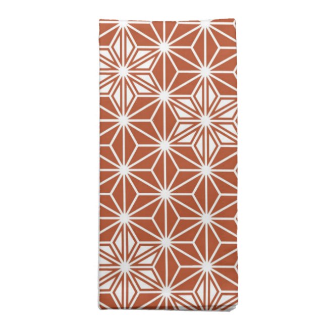 Japanese Asanoha pattern - terracotta Napkin (Folded)