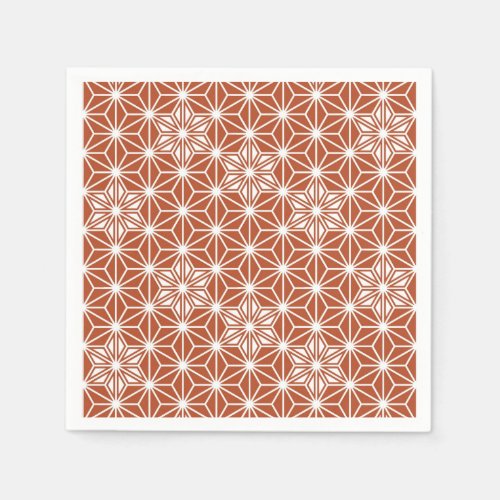 Japanese Asanoha pattern _ terracotta Paper Napkins