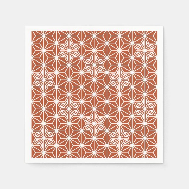 Japanese Asanoha pattern - terracotta Paper Napkins (Front)