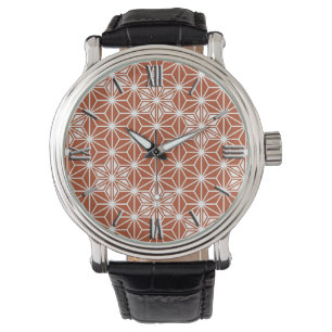 Japanese Asanoha pattern - terracotta Watch