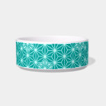 Japanese Asanoha pattern - turquoise Bowl<br><div class="desc">The traditional Japanese Asanoha,  or star pattern in turquoise outlined in pale ice blue</div>