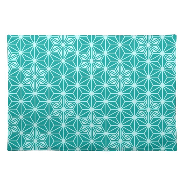 Japanese Asanoha pattern - turquoise Placemat (Front)