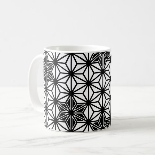 Japanese Asanoha pattern _ white and black Coffee Mug