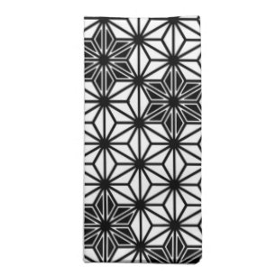 Japanese Asanoha pattern - white and black Napkin