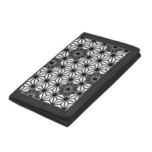 Japanese Asanoha pattern - white and black Trifold Wallet