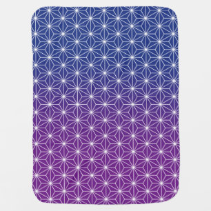 Japanese Asanoha Traditional Print Blue & Purple Baby Blanket