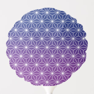 Japanese Asanoha Traditional Print Blue & Purple Balloon