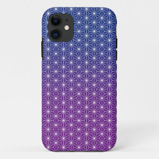 Japanese Asanoha Traditional Print Blue & Purple iPhone 11 Case