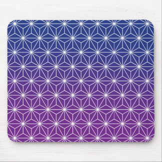 Japanese Asanoha Traditional Print Blue & Purple Mouse Pad