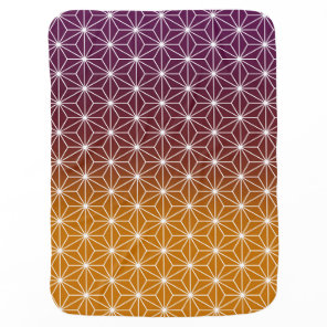 Japanese Asanoha Traditional Print Burgundy & Gold Baby Blanket