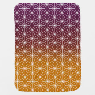 Japanese Asanoha Traditional Print Burgundy & Gold Baby Blanket