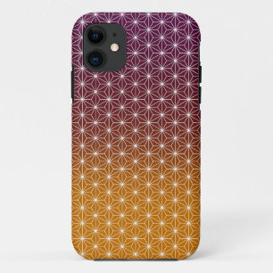 Japanese Asanoha Traditional Print Burgundy & Gold iPhone 11 Case