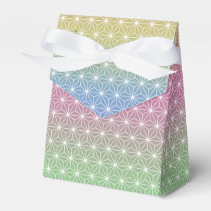 Japanese Asanoha Traditional Print Pastel Rainbow Favor Boxes