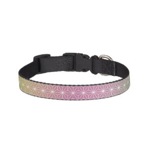 Japanese Asanoha Traditional Print Pastel Rainbow Pet Collar