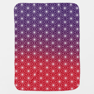 Japanese Asanoha Traditional Print Red & Purple Baby Blanket