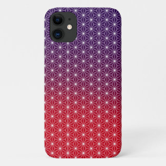 Japanese Asanoha Traditional Print Red & Purple iPhone 11 Case
